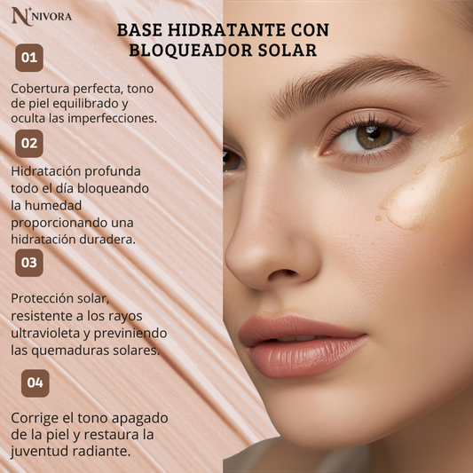 Base 4 en 1 - Piel radiante, protegida y lista en segundos.